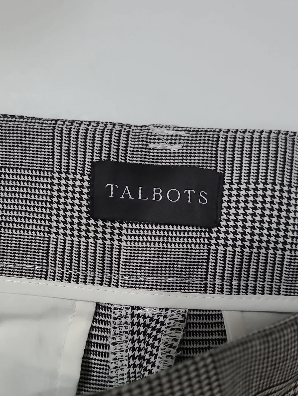 Talbots Black & White Plaid Southampton Straight Leg Pants Size 12
